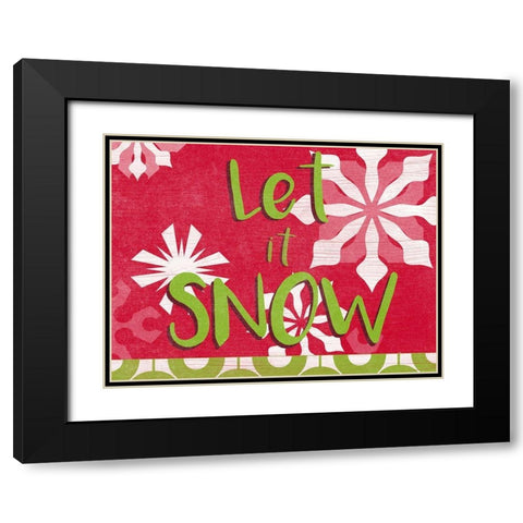 Lets Get Jolly Collection A Black Modern Wood Framed Art Print with Double Matting by Vess, June Erica