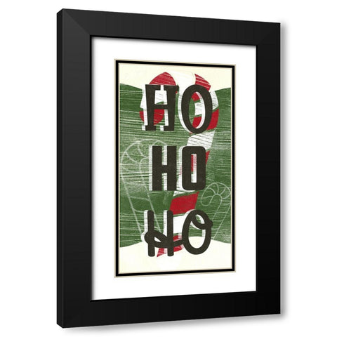 Lets Get Jolly Collection B Black Modern Wood Framed Art Print with Double Matting by Vess, June Erica