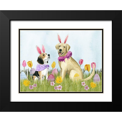 Puppy Easter Collection A Black Modern Wood Framed Art Print with Double Matting by Popp, Grace