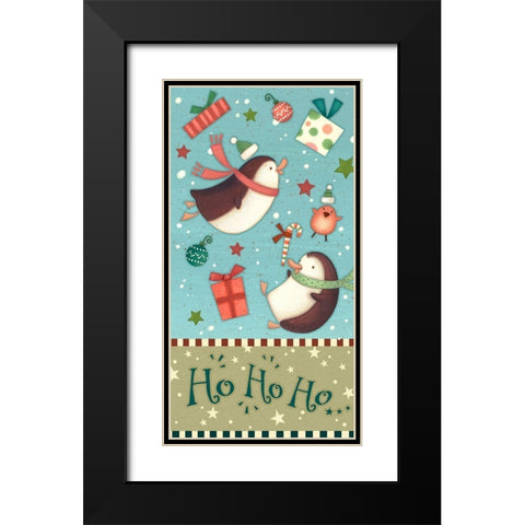 Sledding Snowmen Collection B Black Modern Wood Framed Art Print with Double Matting by Eisner, Viv