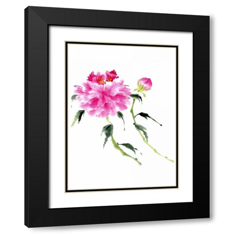 Peonies in Pink IV Black Modern Wood Framed Art Print with Double Matting by Parker, Nan Rae