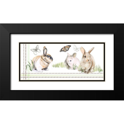 English Bunnies Collection D Black Modern Wood Framed Art Print with Double Matting by Parker, Jennifer Paxton