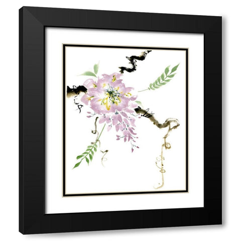 First Blossom Black Modern Wood Framed Art Print with Double Matting by Parker, Nan Rae