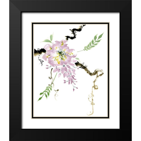 First Blossom Black Modern Wood Framed Art Print with Double Matting by Parker, Nan Rae