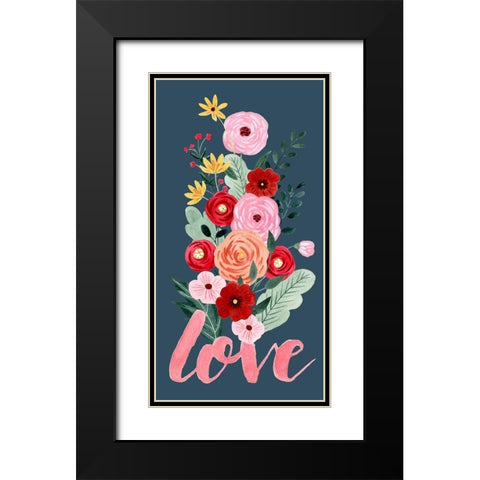 Sweet Hearts Collection B Black Modern Wood Framed Art Print with Double Matting by Popp, Grace