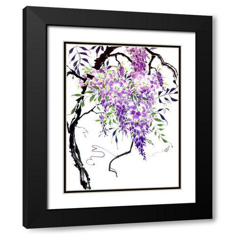 Wisteria Garden I Black Modern Wood Framed Art Print with Double Matting by Parker, Nan Rae