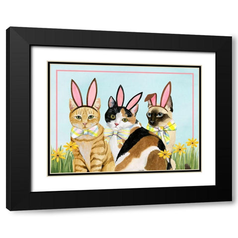 Easter Cats Collection A Black Modern Wood Framed Art Print with Double Matting by Popp, Grace