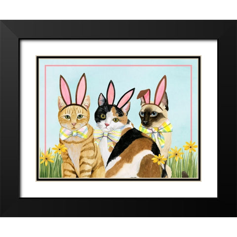 Easter Cats Collection A Black Modern Wood Framed Art Print with Double Matting by Popp, Grace