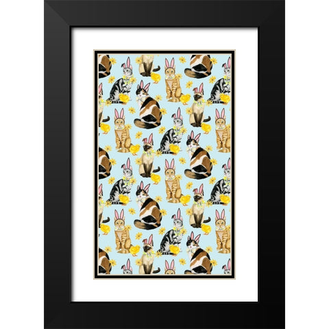 Easter Cats Collection E Black Modern Wood Framed Art Print with Double Matting by Popp, Grace