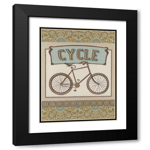 Cycle Black Modern Wood Framed Art Print with Double Matting by Vess, June Erica