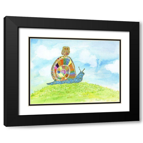 Meadow Snail Black Modern Wood Framed Art Print with Double Matting by Blixt, Ingrid