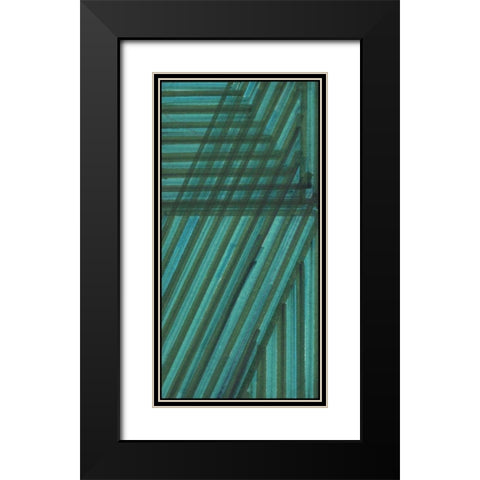 Line Study Blue Black Modern Wood Framed Art Print with Double Matting by McMullen, Charles