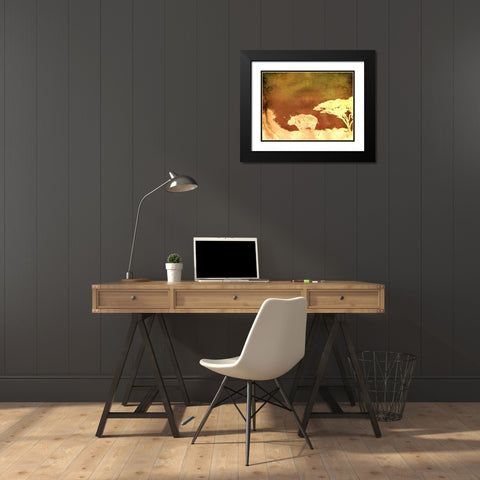 Safari Sunrise II Black Modern Wood Framed Art Print with Double Matting by Ilosky, Pam