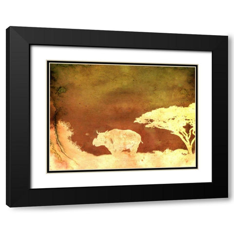 Safari Sunrise II Black Modern Wood Framed Art Print with Double Matting by Ilosky, Pam