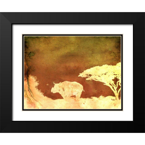 Safari Sunrise II Black Modern Wood Framed Art Print with Double Matting by Ilosky, Pam