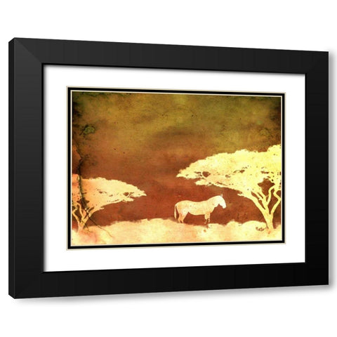 Safari Sunrise III Black Modern Wood Framed Art Print with Double Matting by Ilosky, Pam