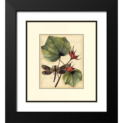 Petite Dragonflies I Black Modern Wood Framed Art Print with Double Matting by Vision Studio