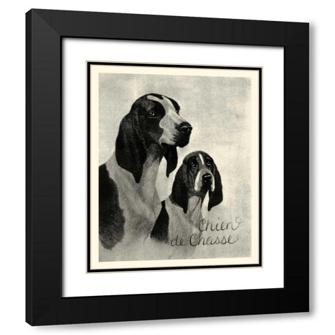 B and W Chien de Chasse Black Modern Wood Framed Art Print with Double Matting by Vision Studio