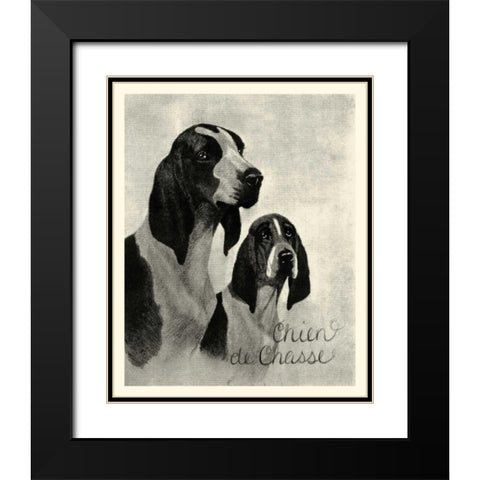 B and W Chien de Chasse Black Modern Wood Framed Art Print with Double Matting by Vision Studio