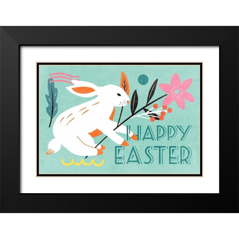 Easter Bunnies Collection A Black Modern Wood Framed Art Print with Double Matting by Wang, Melissa