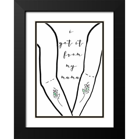 Got It From My Mama Collection B Black Modern Wood Framed Art Print with Double Matting by Sizemore, Natalie