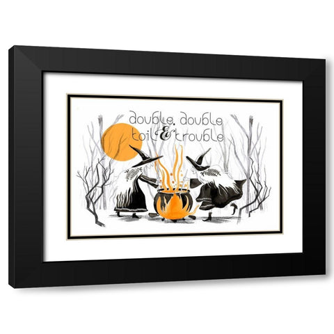 Witchy Mischief Collection A Black Modern Wood Framed Art Print with Double Matting by Parker, Jennifer Paxton