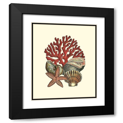 Coral Medley I Black Modern Wood Framed Art Print with Double Matting by Vision Studio