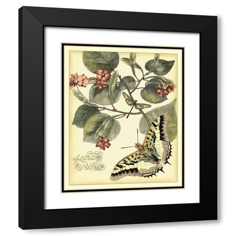 Whimsical Butterflies I Black Modern Wood Framed Art Print with Double Matting by Vision Studio