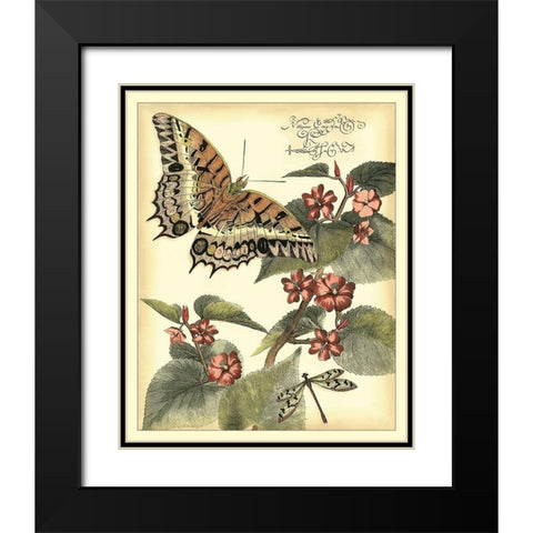 Whimsical Butterflies II Black Modern Wood Framed Art Print with Double Matting by Vision Studio