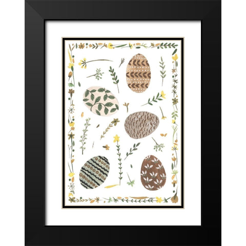 Happy Bunny Day Collection B Black Modern Wood Framed Art Print with Double Matting by Wang, Melissa