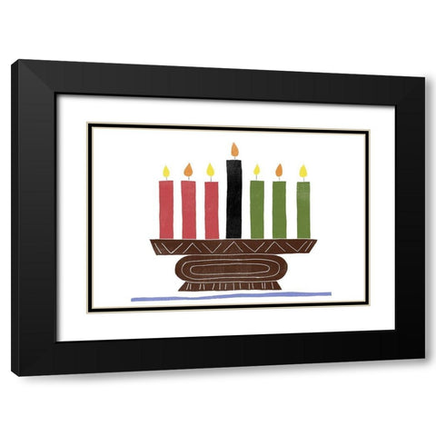 Kwanzaa Celebration Collection A Black Modern Wood Framed Art Print with Double Matting by Vess, June Erica