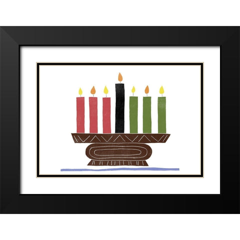 Kwanzaa Celebration Collection A Black Modern Wood Framed Art Print with Double Matting by Vess, June Erica