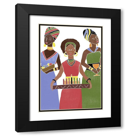 Kwanzaa Celebration Collection B Black Modern Wood Framed Art Print with Double Matting by Vess, June Erica