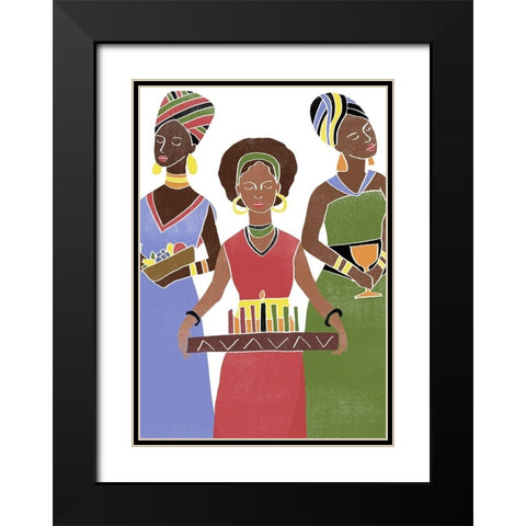 Kwanzaa Celebration Collection B Black Modern Wood Framed Art Print with Double Matting by Vess, June Erica