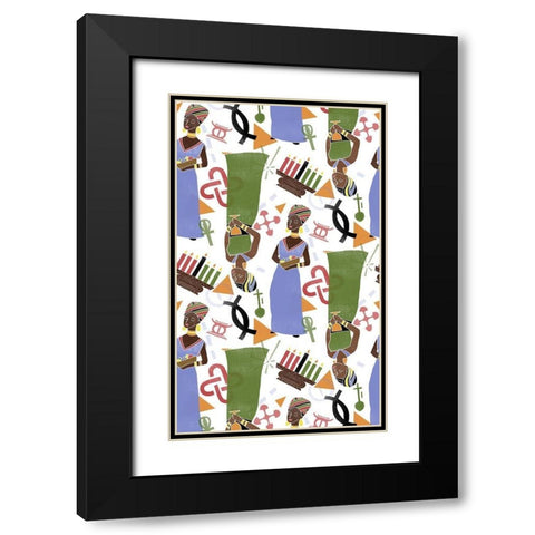 Kwanzaa Celebration Collection E Black Modern Wood Framed Art Print with Double Matting by Vess, June Erica