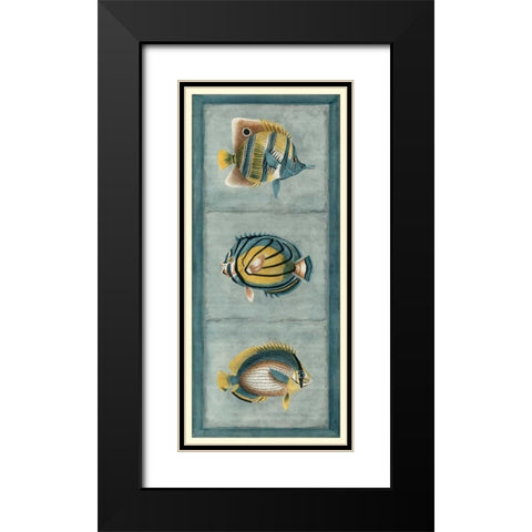 Tropical Fish Trio I Black Modern Wood Framed Art Print with Double Matting by Vision Studio