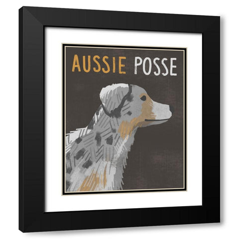 Aussie Posse Black Modern Wood Framed Art Print with Double Matting by Inner Circle