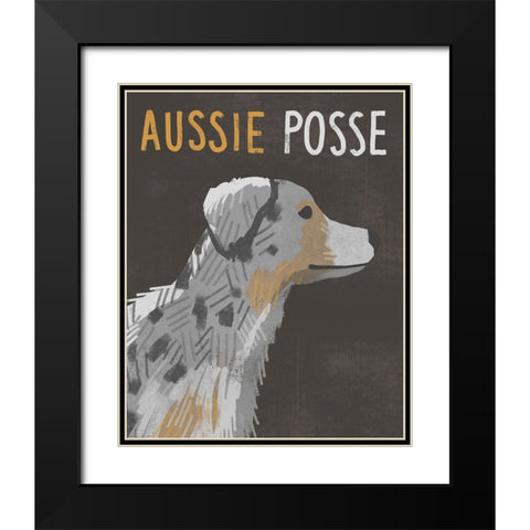 Aussie Posse Black Modern Wood Framed Art Print with Double Matting by Inner Circle