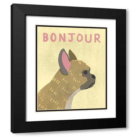 Bonjour Black Modern Wood Framed Art Print with Double Matting by Inner Circle