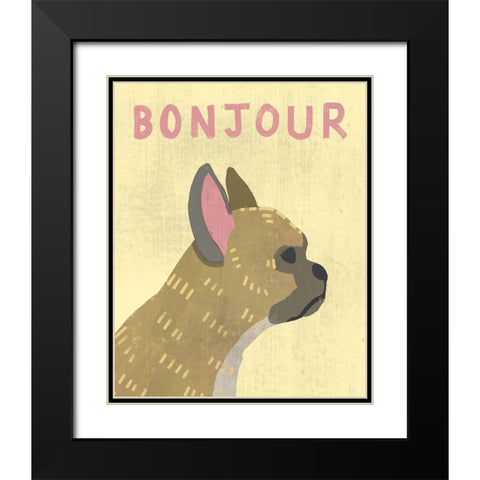 Bonjour Black Modern Wood Framed Art Print with Double Matting by Inner Circle
