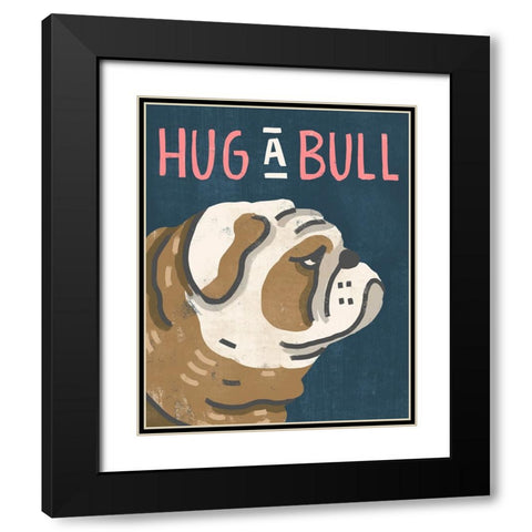 Hug A Bull Black Modern Wood Framed Art Print with Double Matting by Inner Circle