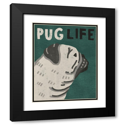 Pug Life Black Modern Wood Framed Art Print with Double Matting by Inner Circle