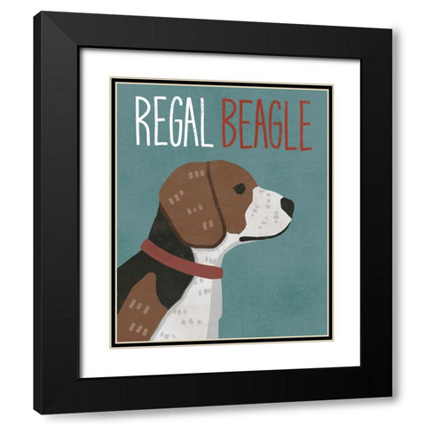 Regal Beagle Black Modern Wood Framed Art Print with Double Matting by Inner Circle