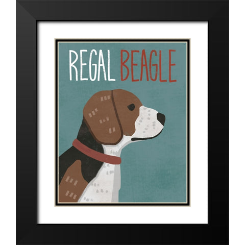 Regal Beagle Black Modern Wood Framed Art Print with Double Matting by Inner Circle