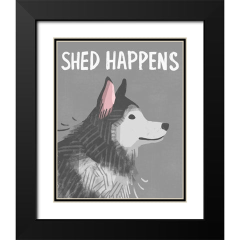 Shed Happens Black Modern Wood Framed Art Print with Double Matting by Inner Circle