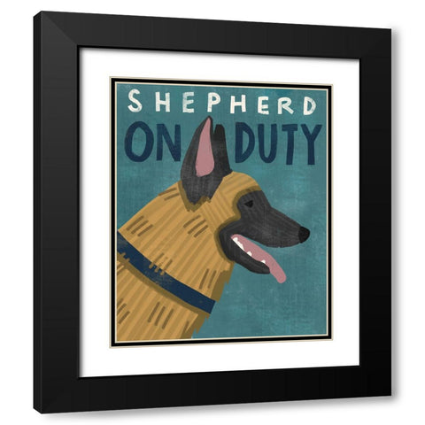 Shepherd On Duty Black Modern Wood Framed Art Print with Double Matting by Inner Circle