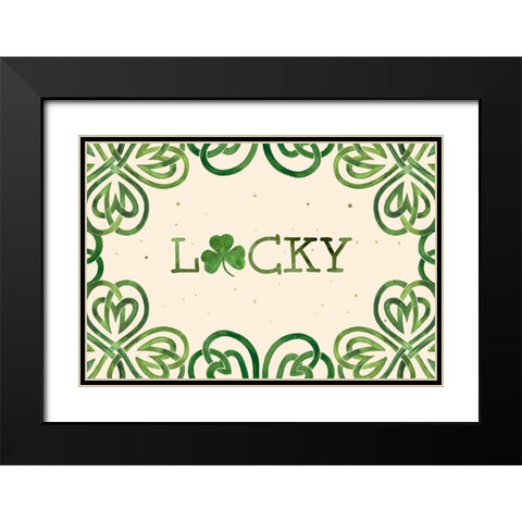 Gilded Shamrock Collection A Black Modern Wood Framed Art Print with Double Matting by Borges, Victoria