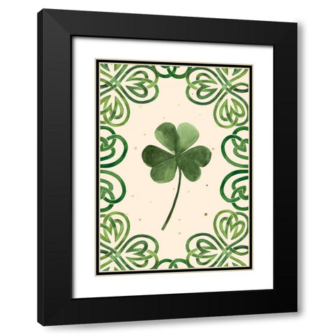 Gilded Shamrock Collection B Black Modern Wood Framed Art Print with Double Matting by Borges, Victoria