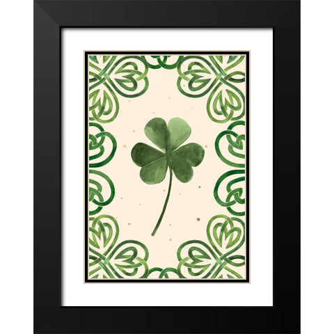 Gilded Shamrock Collection B Black Modern Wood Framed Art Print with Double Matting by Borges, Victoria