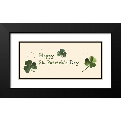 Gilded Shamrock Collection D Black Modern Wood Framed Art Print with Double Matting by Borges, Victoria
